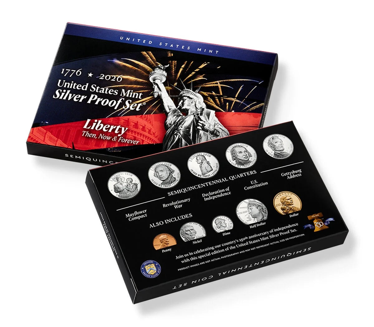 2026 S - U.S. Mint 10-Coin Silver Proof Set from the San Francisco Mint - 1776-2026 Semiquincentennial Dated Coins