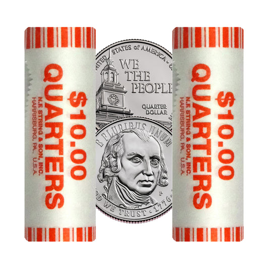 Presale! 2026 - P and D U.S. Constitution Quarter Two 40 Coin Rolls | 1776–2026 America 250 Semiquincentennial Coin