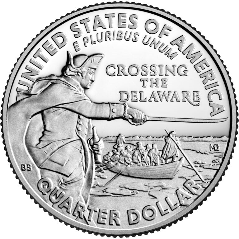 2022 P, D Maya Angelou Set and 2021 Washington Crossing the Delaware P and D Set in Harris Gray Folder #4952