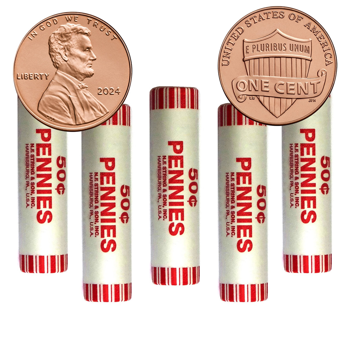 2024 - P Cent 5 Roll Set - Union Shied Design - 250 Coins