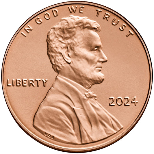 2024-P Lincoln Cent 5-Roll Set - Union Shield - 250 Coins