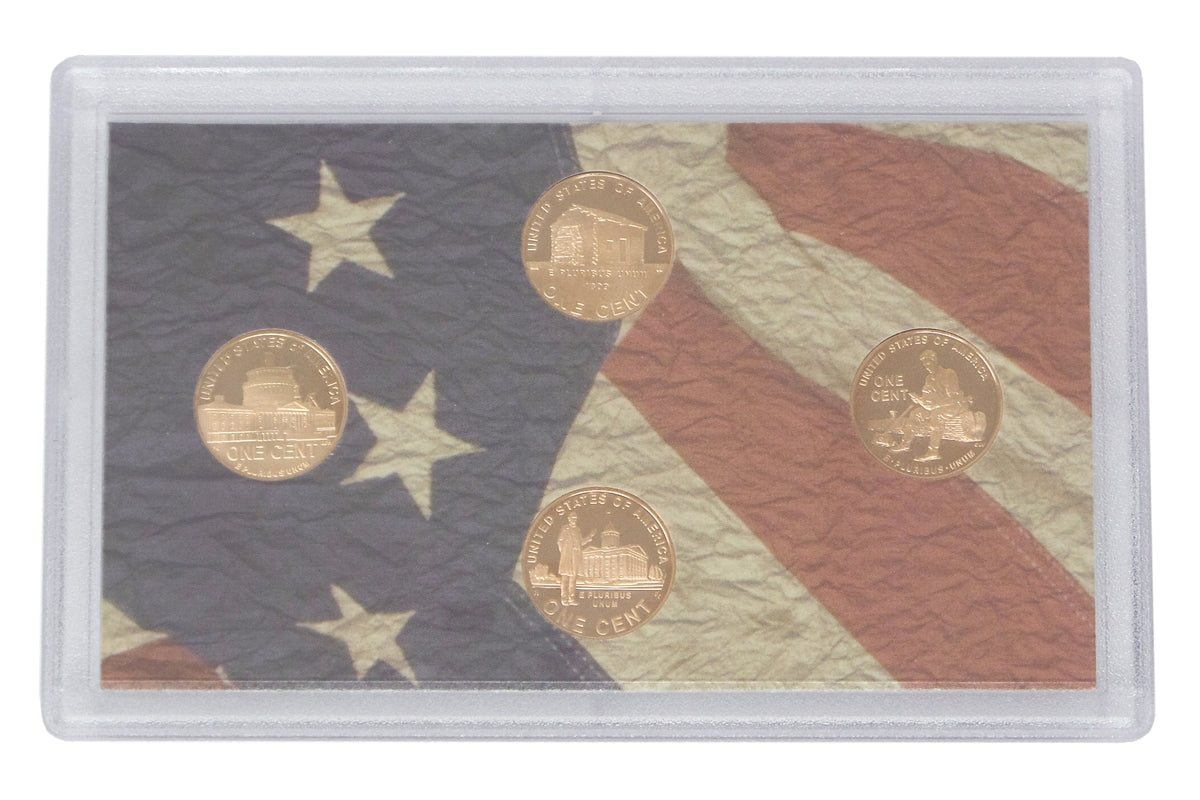 2009 - S Proof Lincoln Cent 4-coin Set - All 4 NEW designs!-OGP
