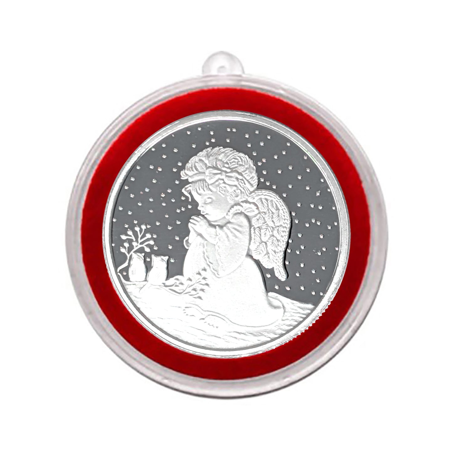 2025 Christmas Angel 1oz .999 Fine Silver Round in Ornament Holder