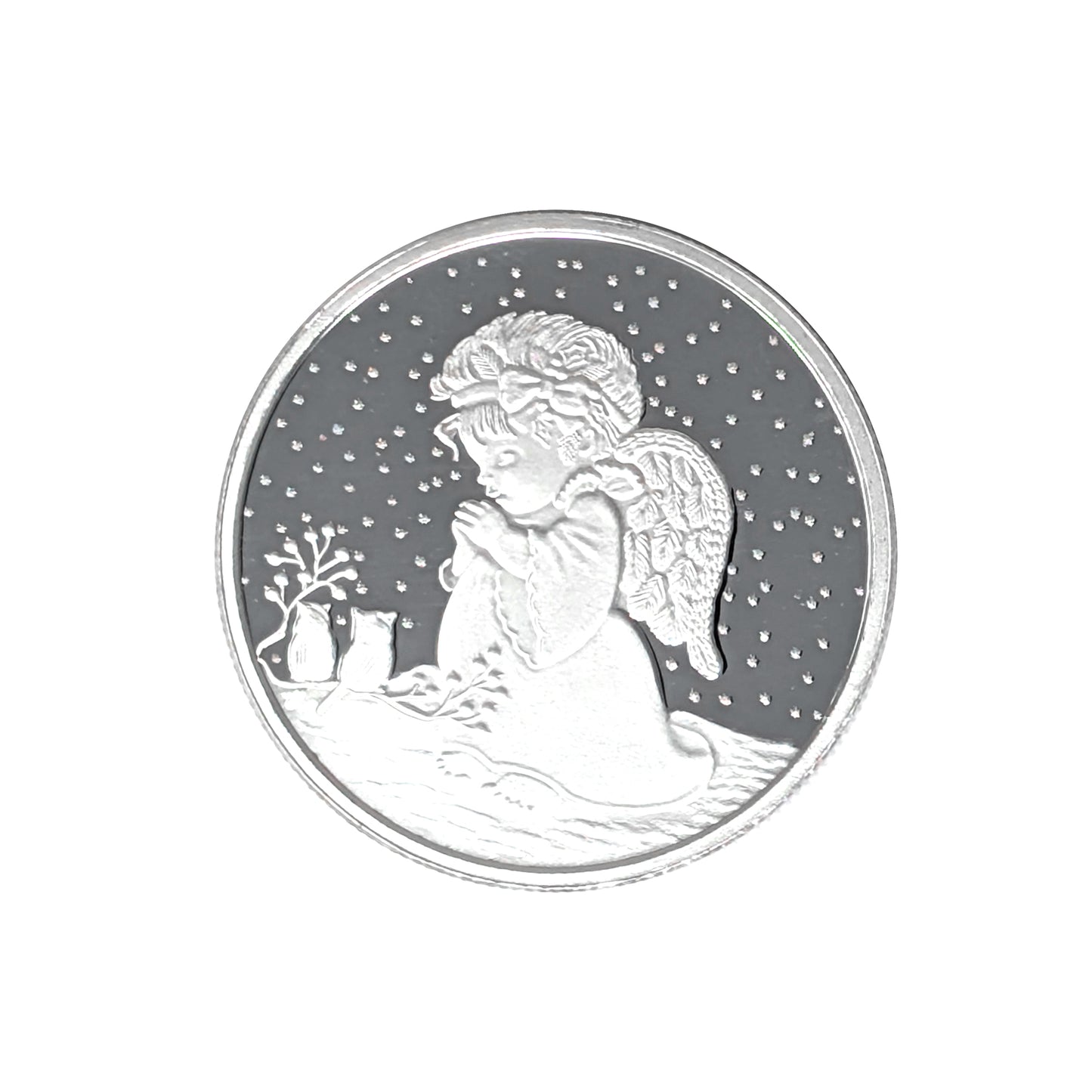 2025 Christmas Angel 1oz .999 Fine Silver Round in Ornament Holder
