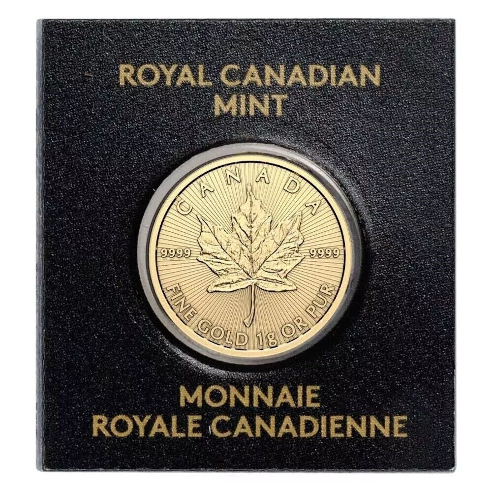 2024 1 Gram Gold Maple Leaf 50 Cent Coin In Maplegram Assay Card King Charles Effigy