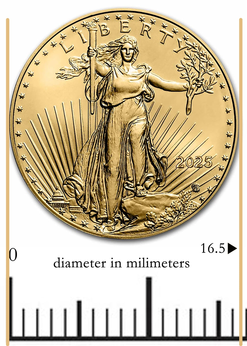 2025 American Gold Eagle 1/10th Ounce Gold Coin .9167 Fine Gold in Black Tetra Holder