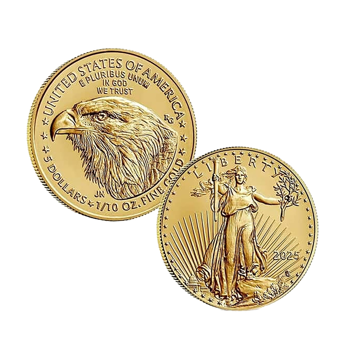 2025 American Gold Eagle 1/10th Ounce Gold Coin .9167 Fine Gold in Black Tetra Holder