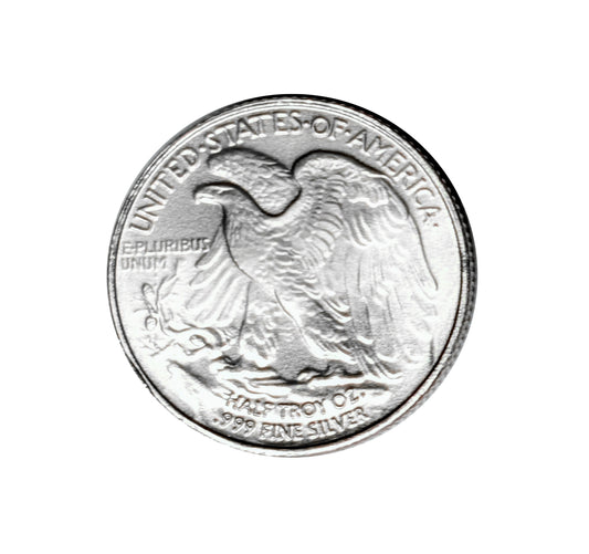 1/2 oz .999 Fine Silver Round - Walking Liberty - Single Coin
