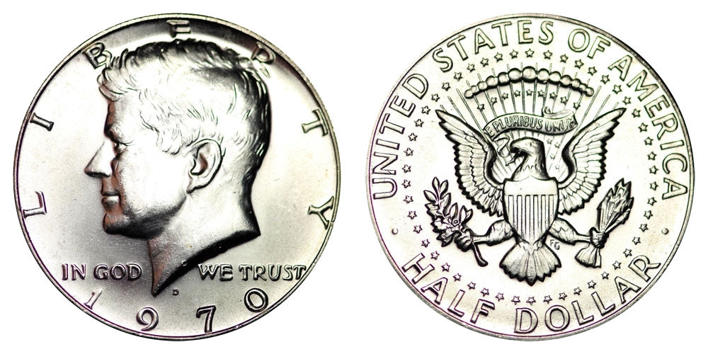1970 D Silver Kennedy Half Dollar Uncirculated Single Coin