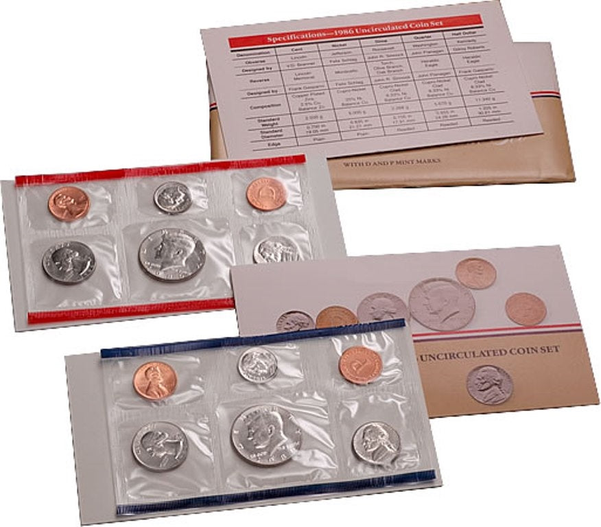 1986 U.S. Mint 10 Coin Set in OGP with CoA