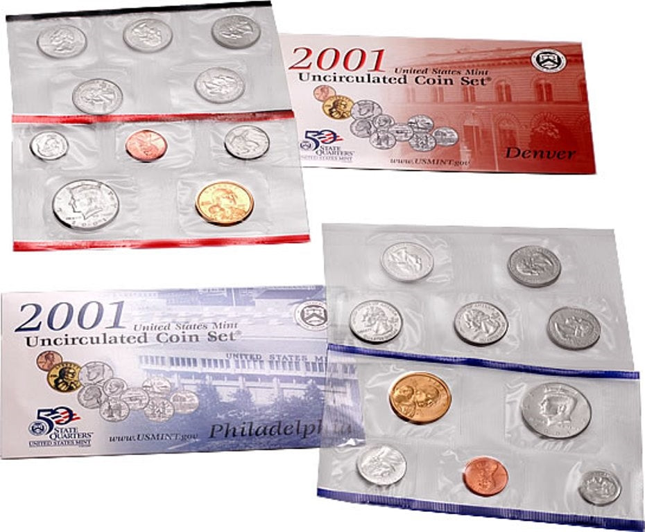 2001 P&D U.S. Mint Uncirculated 20-Coin Mint Set