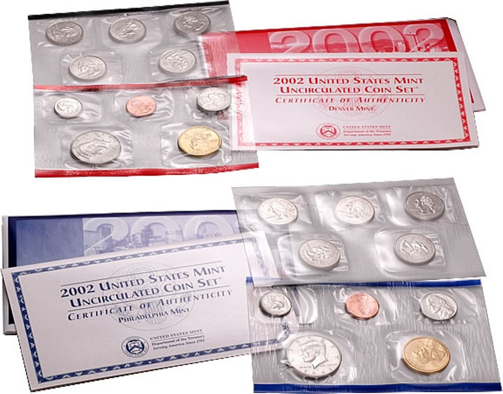 2002 P&D U.S. Mint Uncirculated 20-Coin Mint Set
