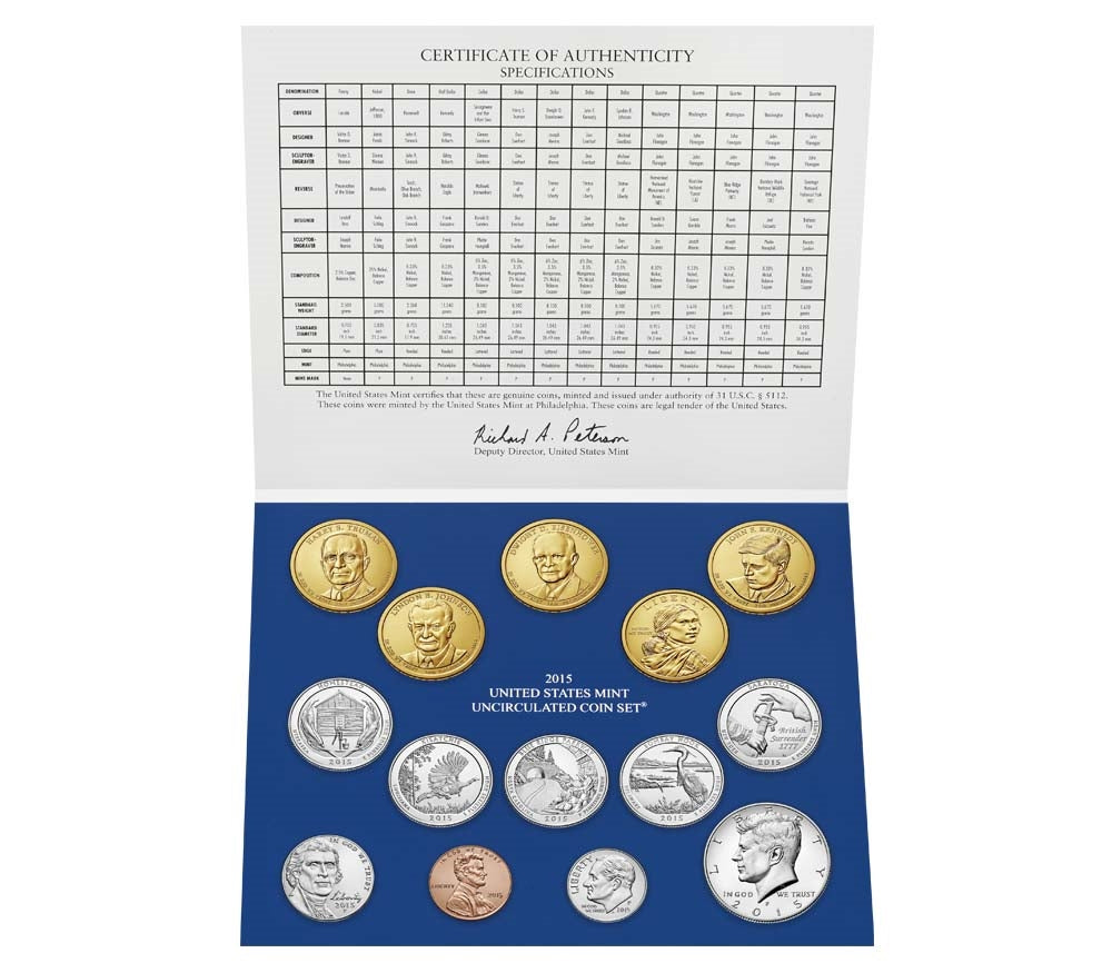 2015 P&D U.S. Mint Uncirculated 28 Coin Mint Set