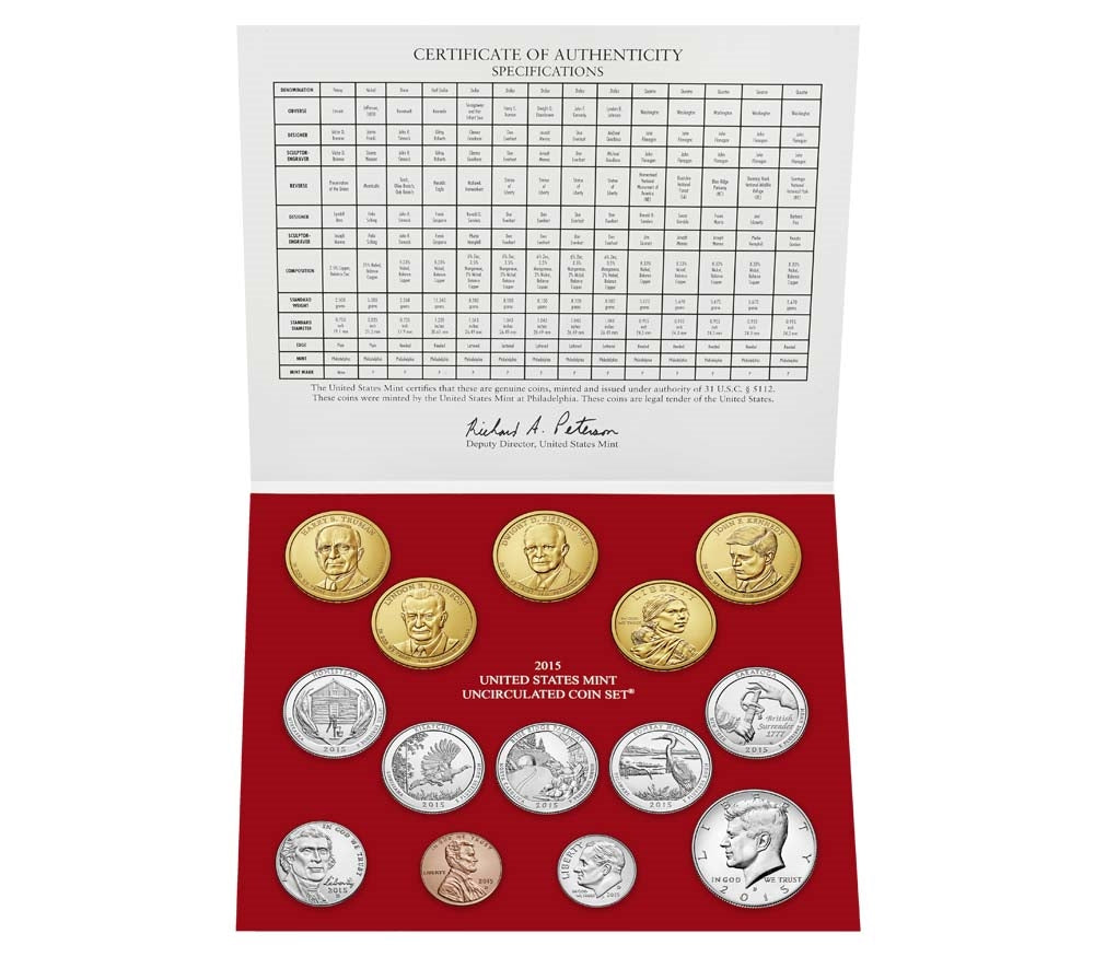 2015 P&D U.S. Mint Uncirculated 28 Coin Mint Set