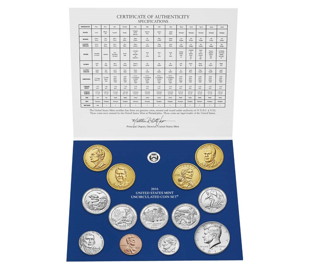 2016 P&D U.S. Mint Uncirculated 26 Coin Mint Set