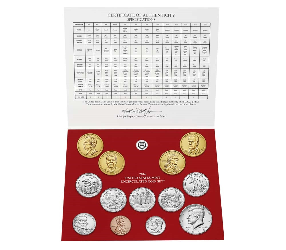 2016 P&D U.S. Mint Uncirculated 26 Coin Mint Set
