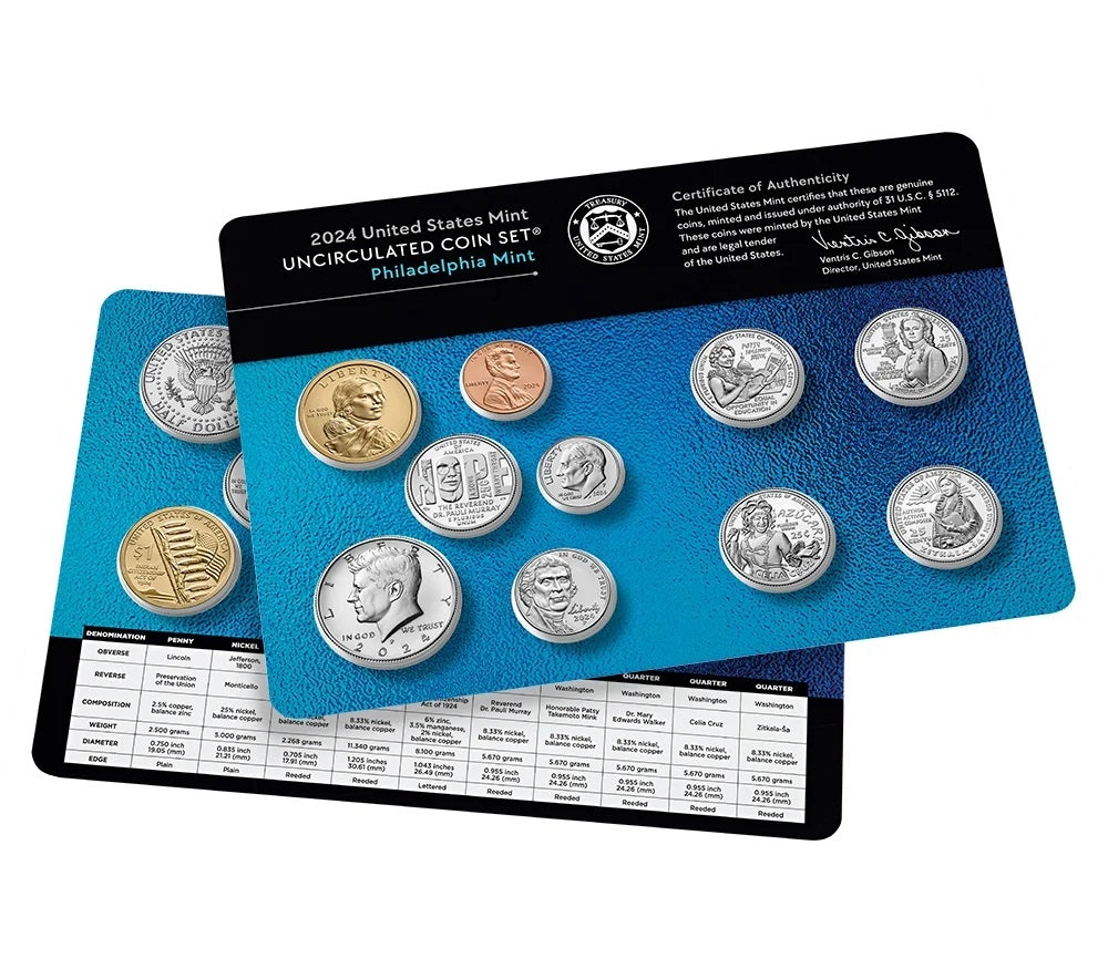 2024 P&D U.S. Mint Uncirculated 20 Coin Mint Set