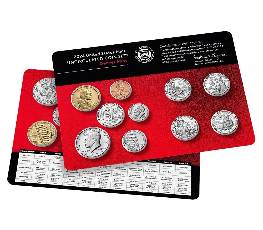 2024 P&D U.S. Mint Uncirculated 20 Coin Mint Set