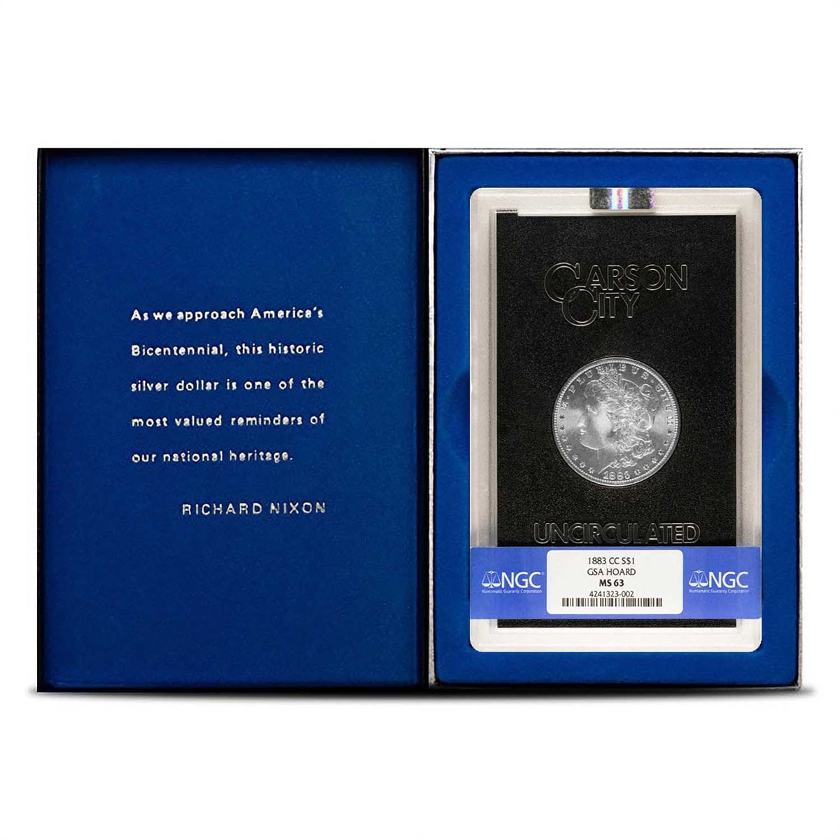 1883 CC $1 Morgan Silver Dollar NGC MS 63 - GSA in Box