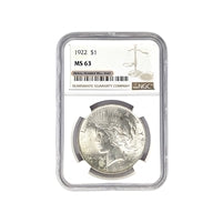 1922 P Peace Silver Dollar NGC MS 63 $1 Uncirculated