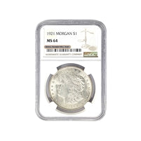 1921 P Morgan Silver Dollar NGC MS 64 $1 Uncirculated