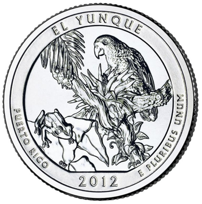 2012 - P El Yunque National Park Quarter Single Coin