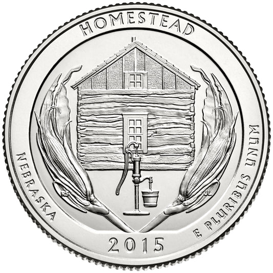 2015 - P Homestead National Monument of America National Park, Quarter Single
