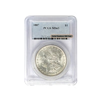 1887 P Morgan Silver Dollar PCGS MS 63 $1 Uncirculated