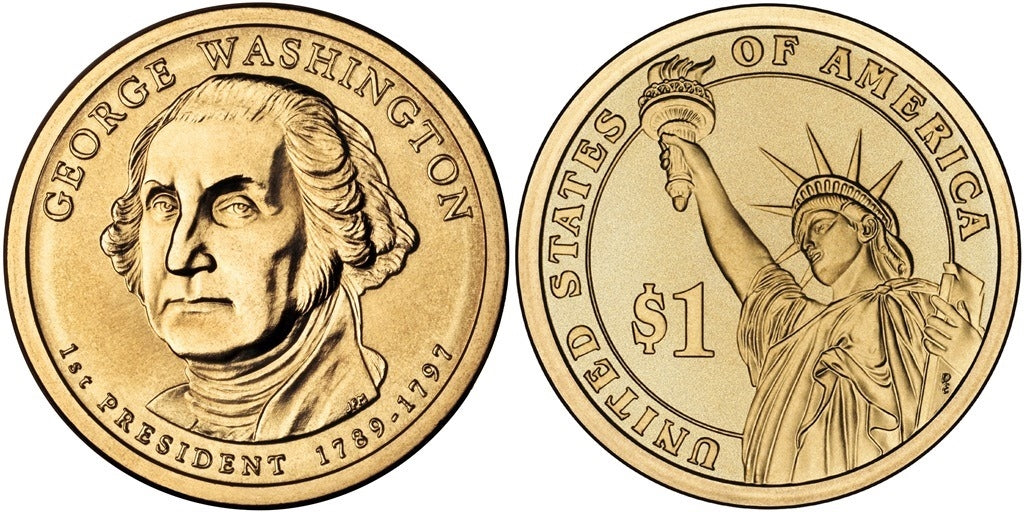 2007 George Washington Presidential Dollar - 2 Coin P&D Set
