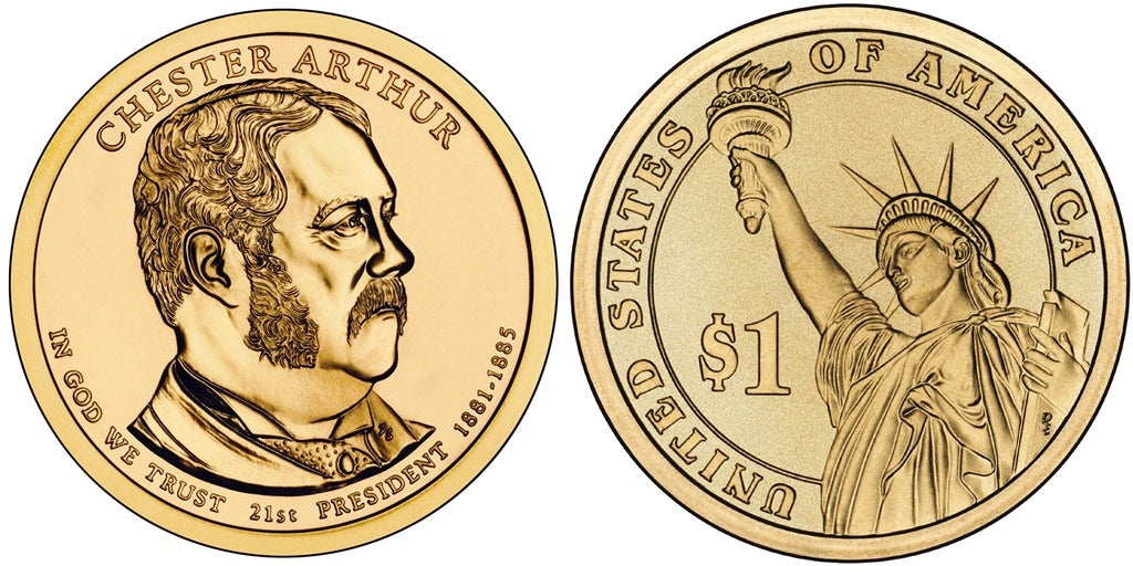 2012 Chester A. Arthur Presidential Dollar - 2 Coin P&D Set