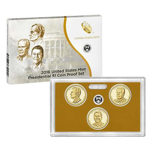 2016 Presidential 3-coin Proof Set w/Box & COA