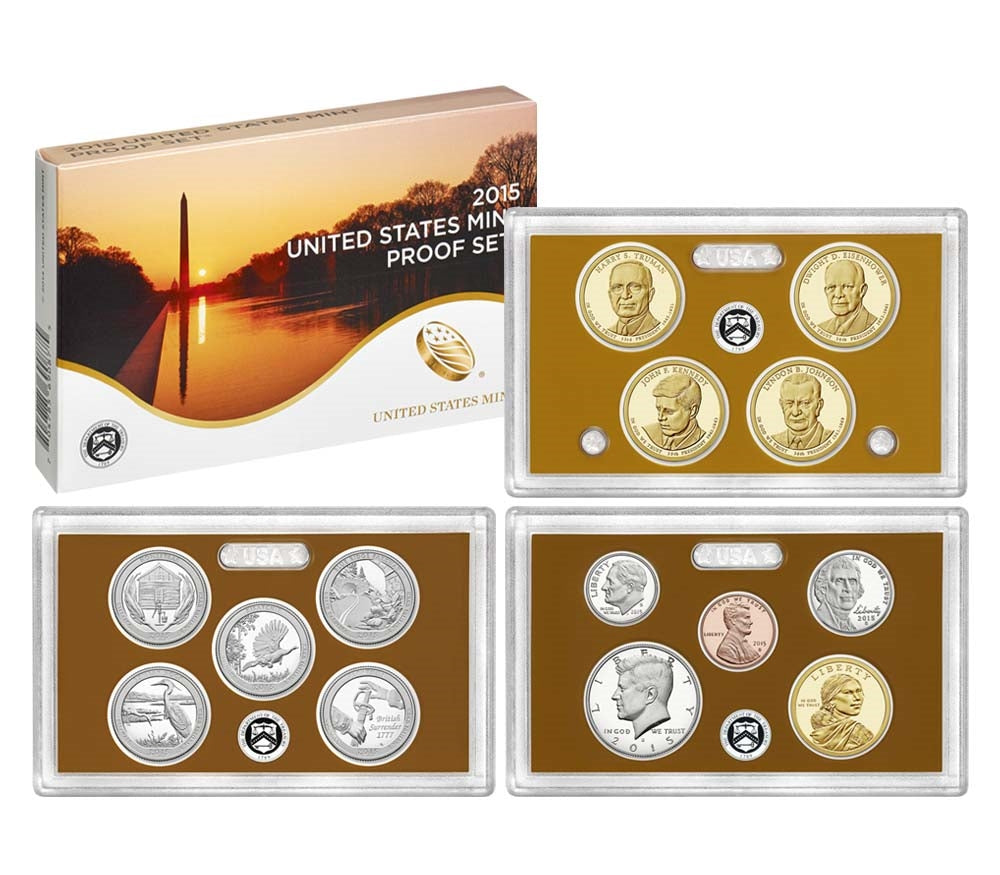 2015 U.S. Mint Clad Proof Set (14 Coins) in OGP with CoA