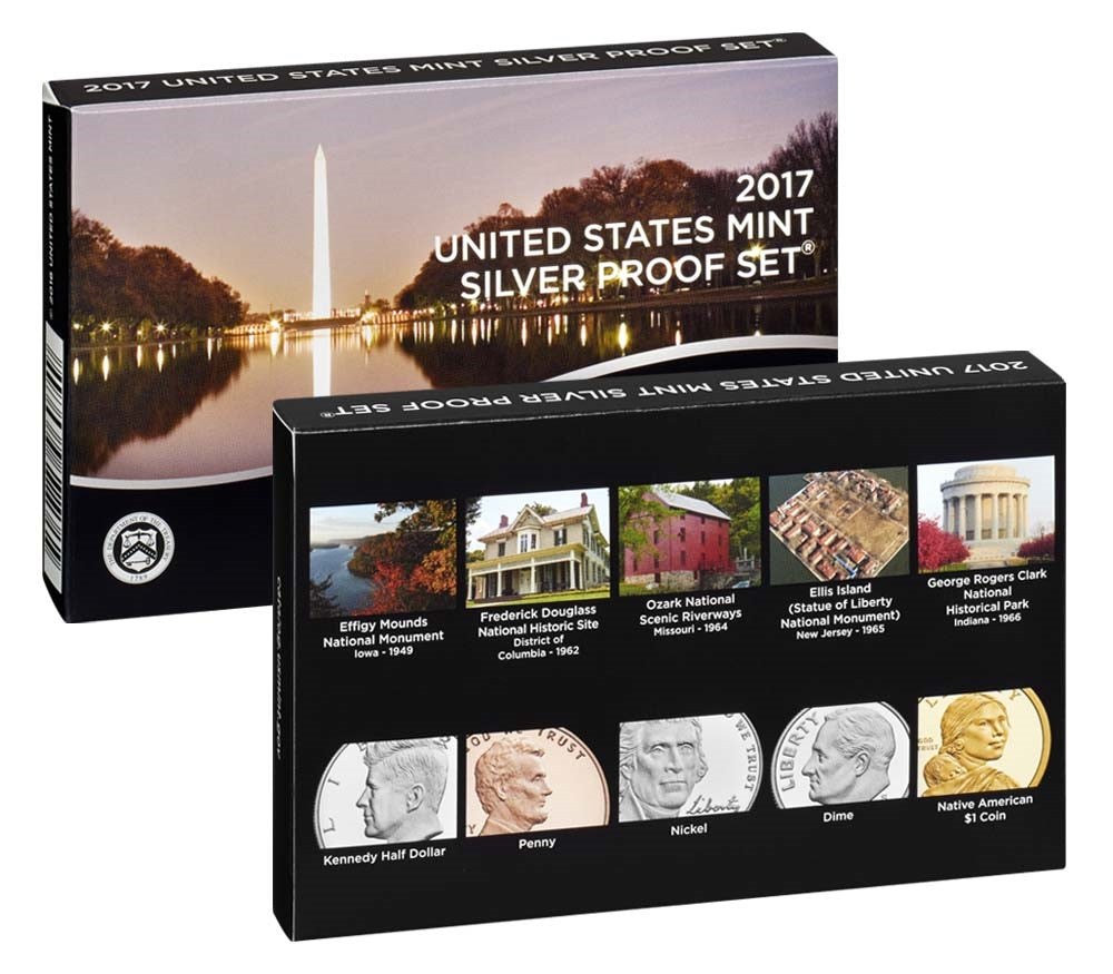 2017 U.S. Mint 10-coin Silver Proof Set - OGP box & COA