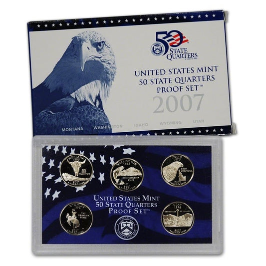 2007 - S Clad Proof State Quarter 5-pc. Set With Box/ COA