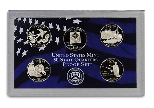 2008 - S Clad Proof State Quarter 5-pc. Set No Box or CoA