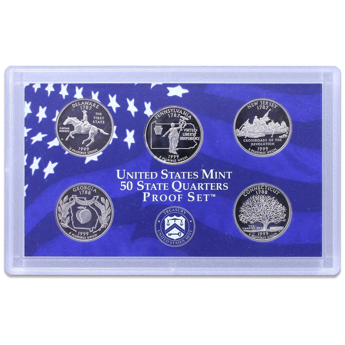 1999 - 2009 Clad Proof State and Territory Quarters Complete Set