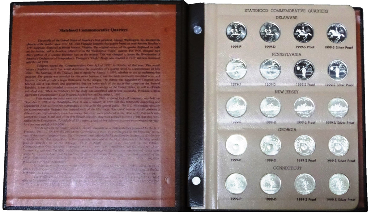 The Ultimate State Quarter Collection 1999 - 2009 - 224-coins P&D, Proof and Silver Proof State Quarter Set in a Dansco Albums