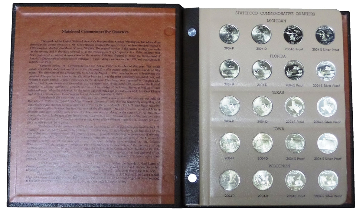 The Ultimate State Quarter Collection 1999 - 2009 - 224-coins P&D, Proof and Silver Proof State Quarter Set in a Dansco Albums