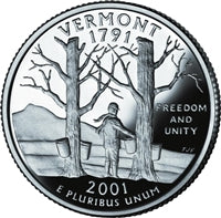 2001 - D Vermont State Quarter