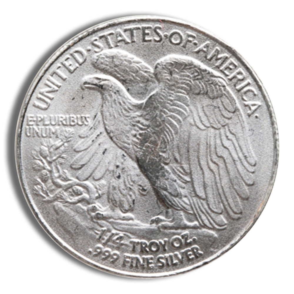 1/4 oz .999 Fine Silver Round - Walking Liberty - Single Coin