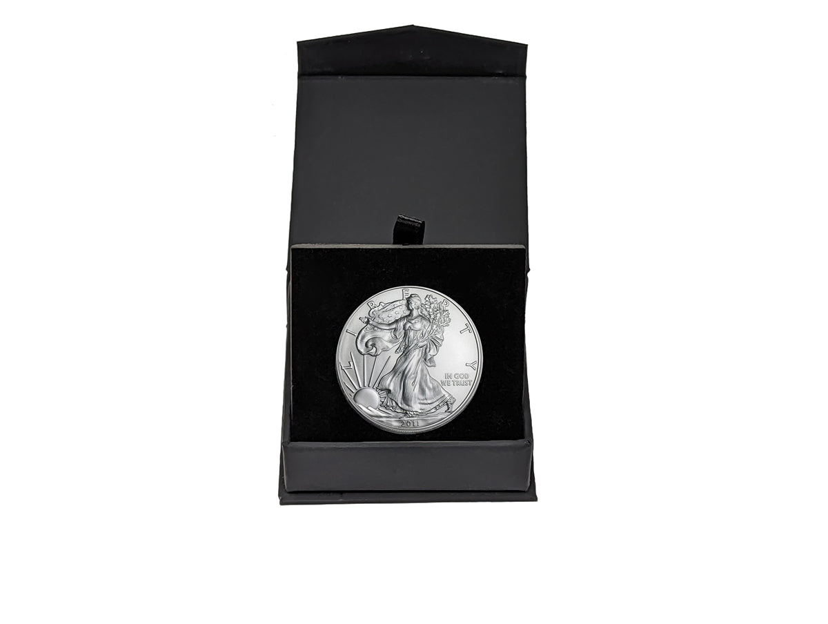 2011 American Silver Eagle - Air-Tite Capsule in Black Gift Box - Gem BU