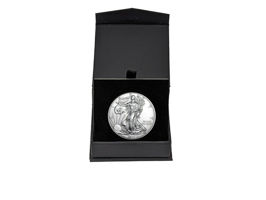 2017 U.S. Silver Eagle in Plastic Air Tite in Magnet Close Black Gift Box - Gem Brilliant Uncirculated