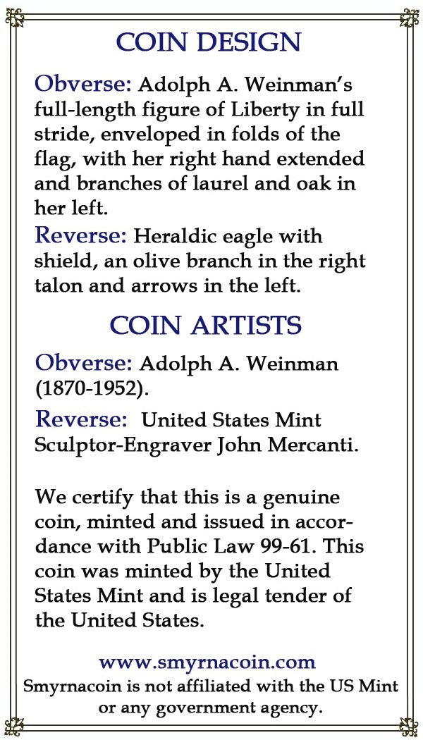 2019 U.S. Silver Eagle with our Certificate of Authenticity