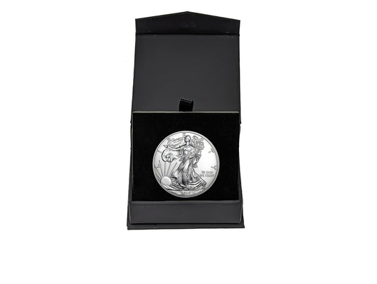 2019 American Silver Eagle in Premium Black Gift Box - Gem BU with Air-Tite
