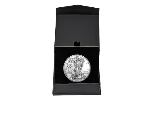 2020 American Silver Eagle in Premium Black Gift Box - Gem BU with Air-Tite