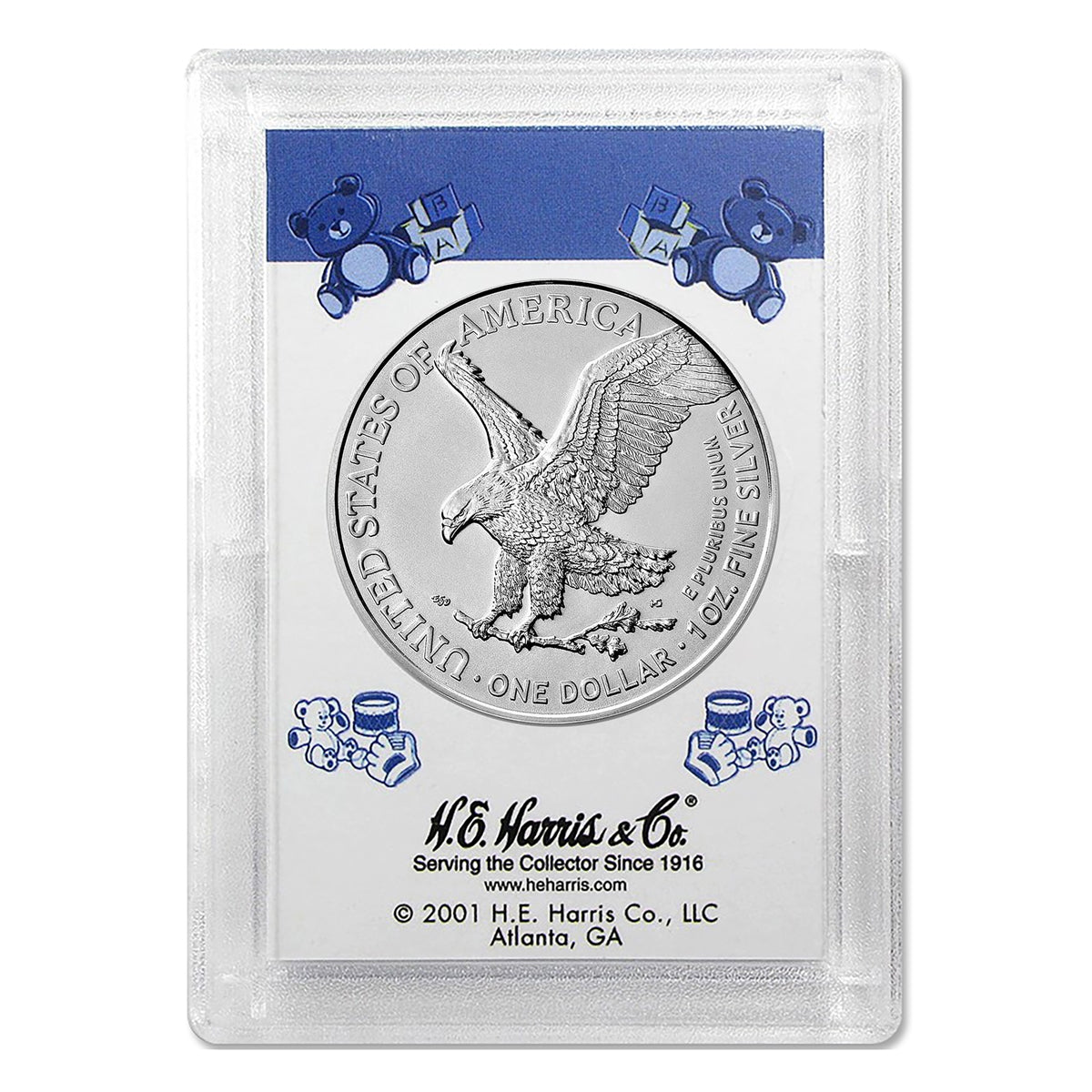 2025 American 1 oz Brilliant Uncirculated Silver Eagle in "It's a Boy" Holder