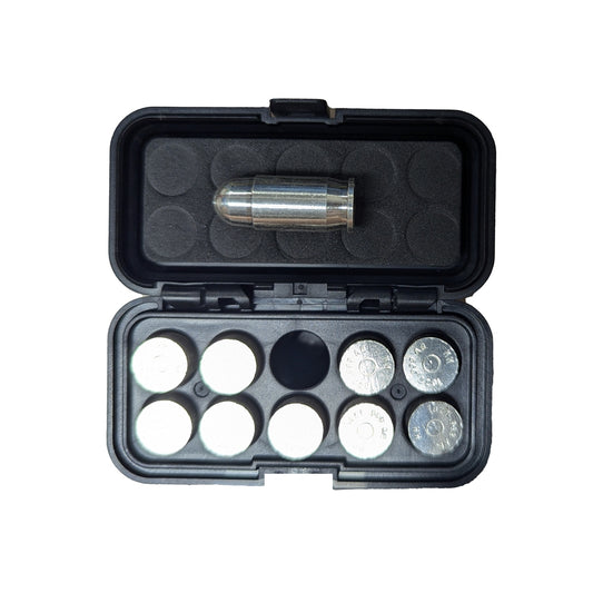 10 Pack of 1 Troy Ounce .45 ACP Bullet .999 Silver Bullet Round in Custom Hard Case