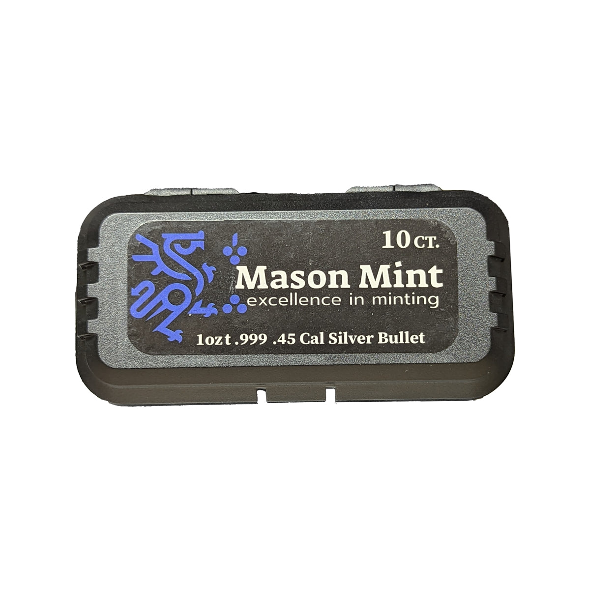 10 Pack of 1 Troy Ounce .45 ACP Bullet .999 Silver Bullet Round in Custom Hard Case