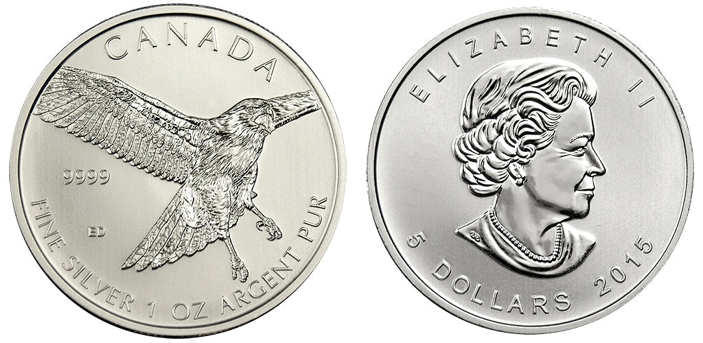 2015 Canadian Red Tailed Hawk One Ounce Silver Coin