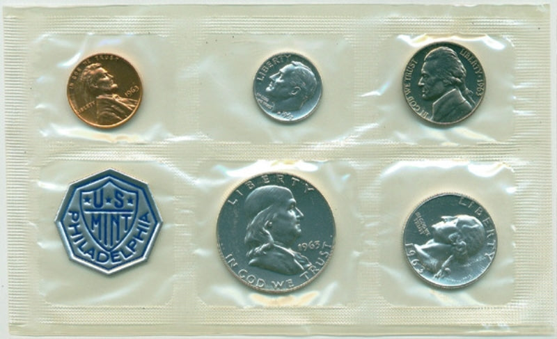 1963 - P U.S. Mint Silver Proof Set - 5 Coin Proof Set